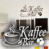Produkt-Bild: Wandkings Wandtattoo "Kaffee Bar mit Kaffeebohnen und Tasse" 50 x 28 cm braun - erh&auml;ltlich in 33 Farben