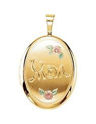 Sterling Silver Oval Mom Locket With Color
