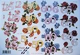 A4 3D step by step Le Suh decoupage sheet - anniversaries, birthdays - 25, 50, 60, 65