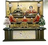桐製三段彩華「刺繍金彩花丸」セット ひな人形 三段飾り ５人飾り 雛人形