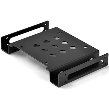 【クリックで詳細表示】ORICO アルミニウム5.25インチベイ用 2.5インチ及び3.5インチ二つの統合に対応 HDD SSDマウンタ ブラケット 変換 ブラック AC52535-1S： パソコン・周辺機器