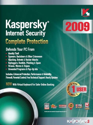Kaspersky Internet Security 2009, 1-Desktop, 1 year Subscription (PC)