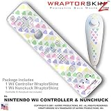 Nintendo Wii Remote Controller Skins - Pastel Hearts On White WraptorSkinz TM Kit by TuneTattooz TM