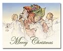 Snow Angels - Box Set of 12 Christmas Greeting Cards and matching patterned envelopes
