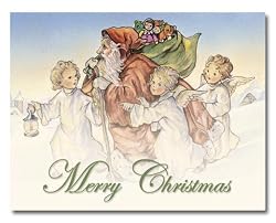 Snow Angels - Box Set of 12 Christmas Greeting Cards and matching patterned envelopes