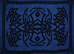 Tribal Sarong - Black Knot on Blue