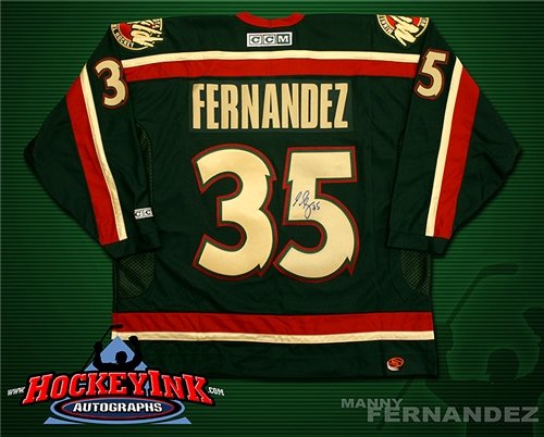 Manny Fernandez Autographed/Hand Signed Minnesota Wild Green Jersey
