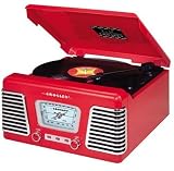 Crosley CR711 Autorama Turntable with AM/FM Radio, Red