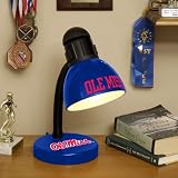MISSISSIPPI OLE MISS' REBELS Team Logo DESK LAMP (14.5 Tall x 6 Wide) with High Gloss Baked-Enamel Finish
