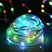 Icicle Solar Rope Lights, 33ft 100 LED Waterproof Outdoor Decoration Lighting for Indoor/Outdoor, Patio, Lawn, Garden, Christmas, and Holiday Festivals (Four Color)