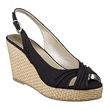 Xhilaration Tory Canvas Peep-Toe Wedges - Black