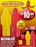 51SmMsOMOML. SL160  As Seen on TV The Happy Hot Dog Man Hot Dog Cutter and Decorating System (4 PIECE BONUS DEAL   2 CUTTERS + KETCHUP KRITTER and MUSTARD MONSTER)