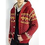 (モノマート) MONO-MART 裏ボア カウチン ジャガードニットパーカー 肉厚 メンズ 冬