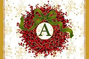 Monogram Holiday Wreath Floormats