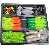 Boutique1583 Fishing Lures Bait Tackle Soft Small Jig Head Box Set Simulation