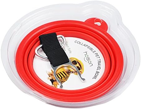 Hoison Travel Dog Bowl for Dog Cat, Feed Food Water and Other Pet Supplies for Pet, Collapsible and Lightweight, Easy to Carry - Orange
