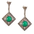 Girls Gift Silver Onyx Earrings 1.25 inches (erg189)