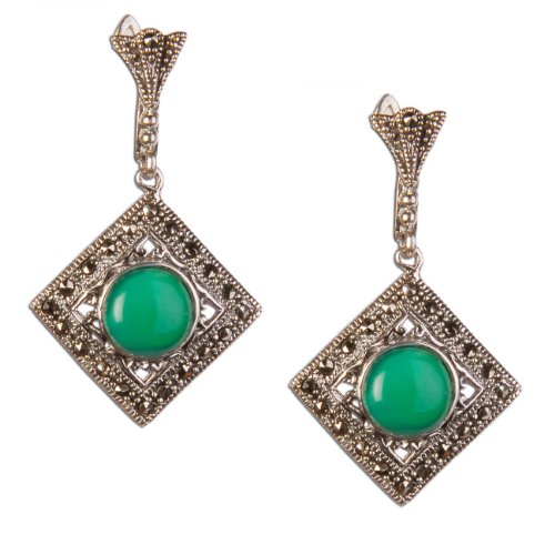 Click To Sterling Silver Onyx Drop-earrings 1.25 Inches Details... Sterling Silver Onyx Drop-earrings 1.25 Inches