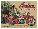 Motorcycle Indian Metal Tin Sign Model 101 Indian Scout