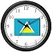 Flag of St. Lucia - St. Lucian Theme Wall Clock by WatchBuddy Timepieces (Black Frame)