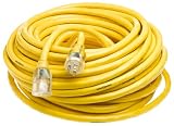 Woods 2806 Yellow Jacket 100-Foot 10/3 SJTW Yellow 15 Amp/125 Volt Rated Outdoor Extension Cord with PowerLite Plug