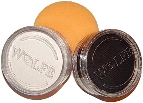 Wolfe FX Black And White Face Paint Bundle with Sponge Applicator