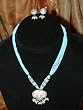 Lakh Kundan Aqua Necklace Jewelry Set Belly Dance/Dangling Earrings(Brand New) Free Shipping