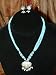 Lakh Kundan Aqua Necklace Jewelry Set Belly Dance/Dangling Earrings(Brand New) Free Shipping