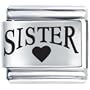 Sister Heart Brother & Italian Charm