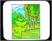 Decorated Mouse Pad with course, trees, golf
