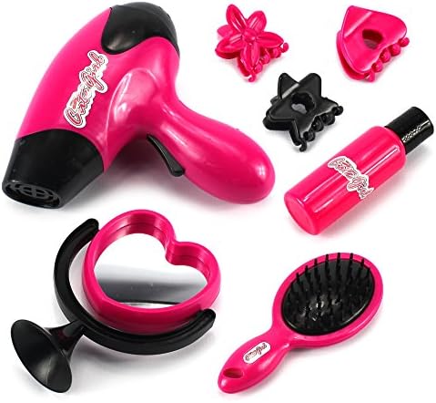 Cute Girl Hairdresser 17-5 Pretend Play Toy Fashion Beauty Play Set w/ Working Hair Dryer, Assorted Beauty Accessories