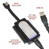 IOMAX USB 2.0 to SATA/IDE Adapter Kit with Power Adapter for 2.5/3.5/5.25 Inch SATA or IDE Drive