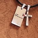 J1053 Strong Faith: Two in One Designer Inspired Forever Lover Italian Style Stainless Steel Adult Pendant Cz Diamond Cross Necklace for Uni-sex Chain on a Rubber Cord Gift Boxed