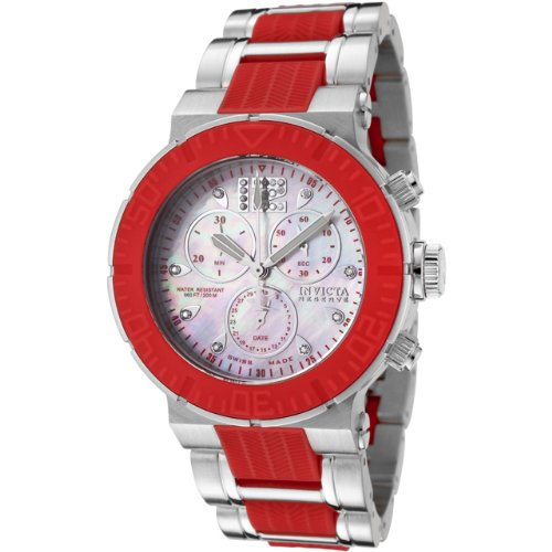 Invicta Women's 0167 Reserve Collection Chronograph Stainless and Red Rubber Watch