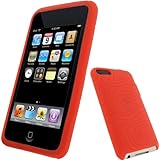 igadgitz Silikon H&uuml;lle Etui Case Schutzh&uuml;lle Tasche in Rot f&uuml;r Apple iPod Touch 2G 2.Gen Generation & 3G 3.Gen Generation 8gb, 16gb, 32gb & 64gb + Display Schutzfolie
