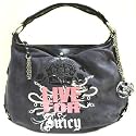 Juicy Couture Big City Coal Grey Glitter Glam Large Shoulder Bag