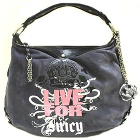 Juicy Couture Big City Coal Grey Glitter Glam Large Shoulder Bag