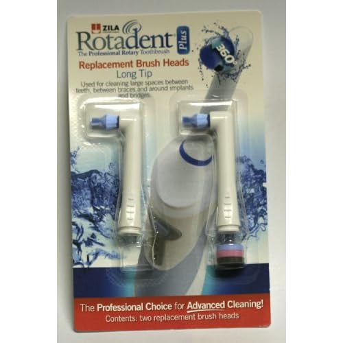 Rotadent PLUS Brush heads ELONGATED POINTY TIP 2 pack FREE SHIP