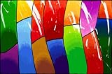 Abstract Canvas Artwork Multi-Color Stretched Canvas Art Print Painting: Poster Prints Wall Art. 60 x 40