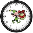 Elf - Santa Claus Helper Christmas Theme Wall Clock by WatchBuddy Timepieces (Slate Blue Frame)