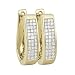 14K Yellow Gold 1 ct. Three Row Princess Cut Diamond Huggie Earrings