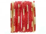 Beachcombers! Ethnic Glass Indian Wedding Bridal Bollywood Bangles Belly Dance Bracelets Set Red Gold