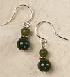 Moss Agate and Jade Earrings