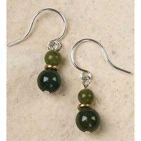 Moss Agate and Jade Earrings by Curious Designs