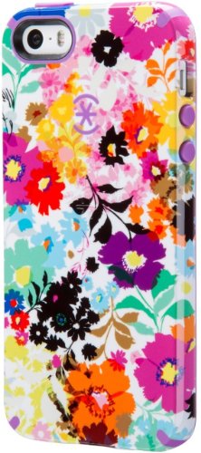 Speck Products CandyShell Inked Case for iPhone 5/5s - Retail Packaging - Bold Blossoms White/Revolution Purple