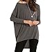 Eliacher Long Batwing Sleeve Top Blouse Loose Pullover Casual T-Shirt