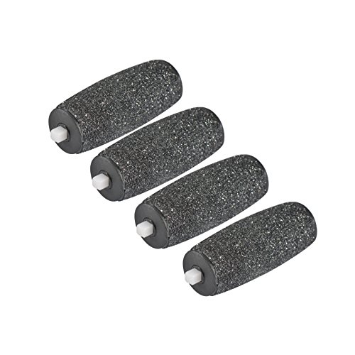 Pedi Roller Replacement Heads (Pack of 4) for AmopÃ© Pedi Perfect Electronic Foot File - Professional Grade Pedicure Refills - Medium Coarse for Rough Skin - Best Sole Skin Exfoliation