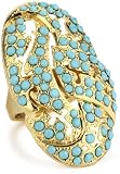 Lisa Stewart Oval Cocktail Turquoise Crystal Ring, Size 8