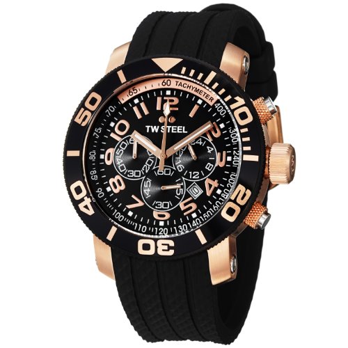 TW Steel Men's TW93 Grandeur Diver Black Rubber Chronograph Dial Watch