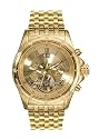Burgmeister Royal Diamond BM127-279 Herren Automatik Uhr offene Unruh gold Diamanten Tag/Datum/Monat